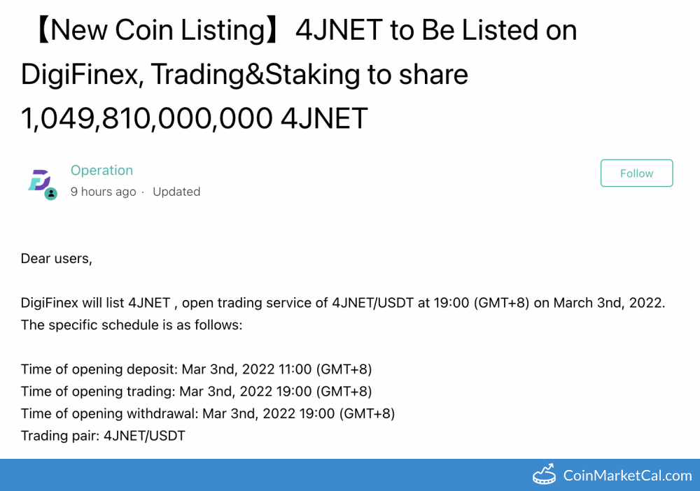 Digifinex Listing