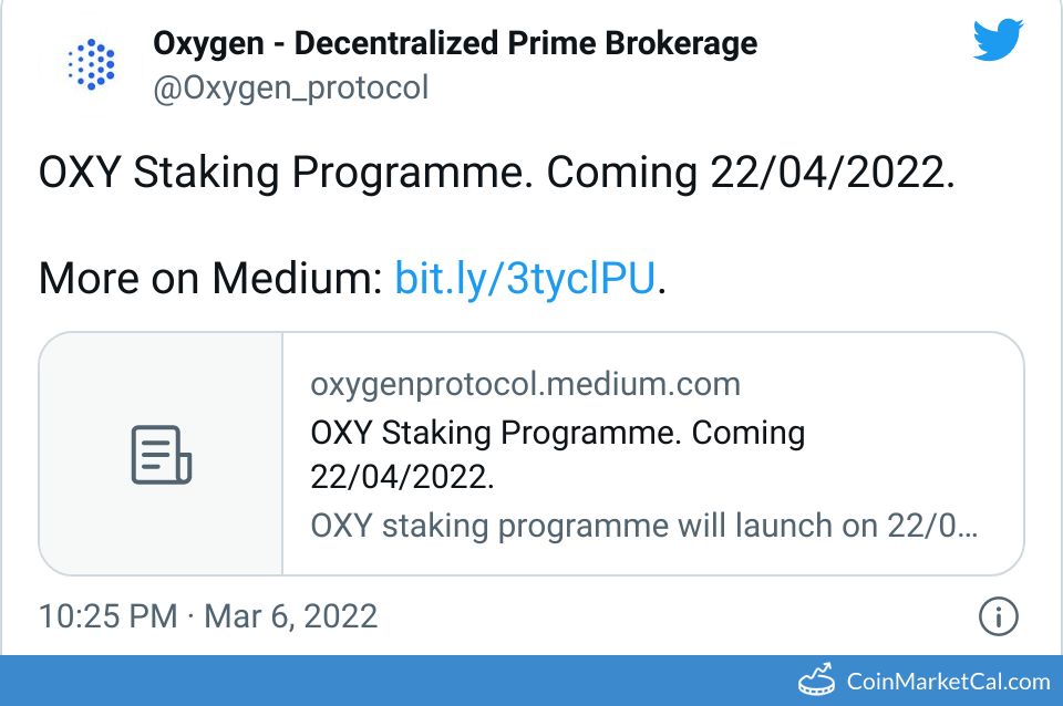 OXY Staking Programme