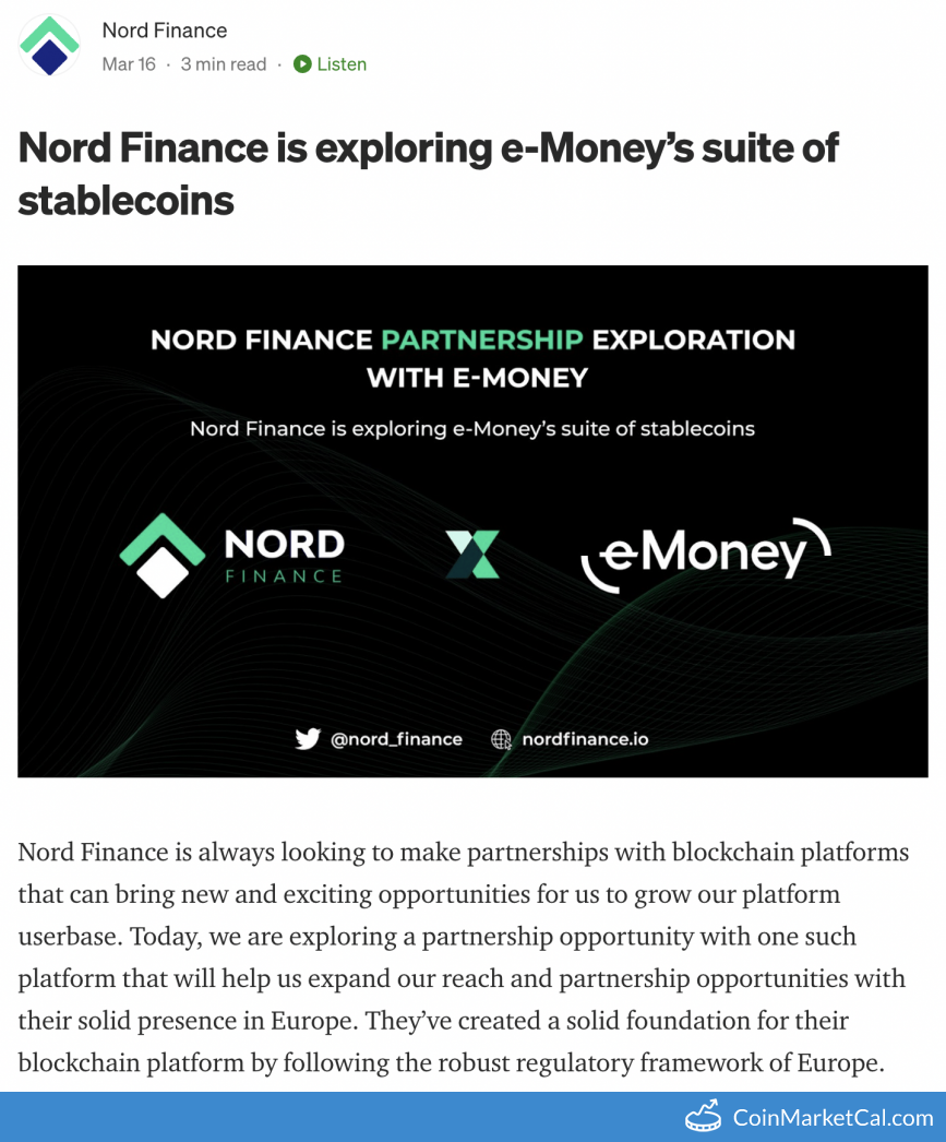 Partnership with E-Money