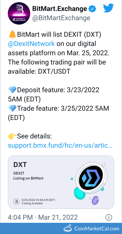BitMart Listing