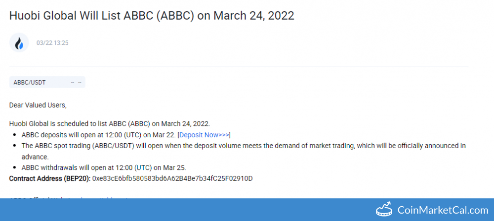 Huobi Global Listing