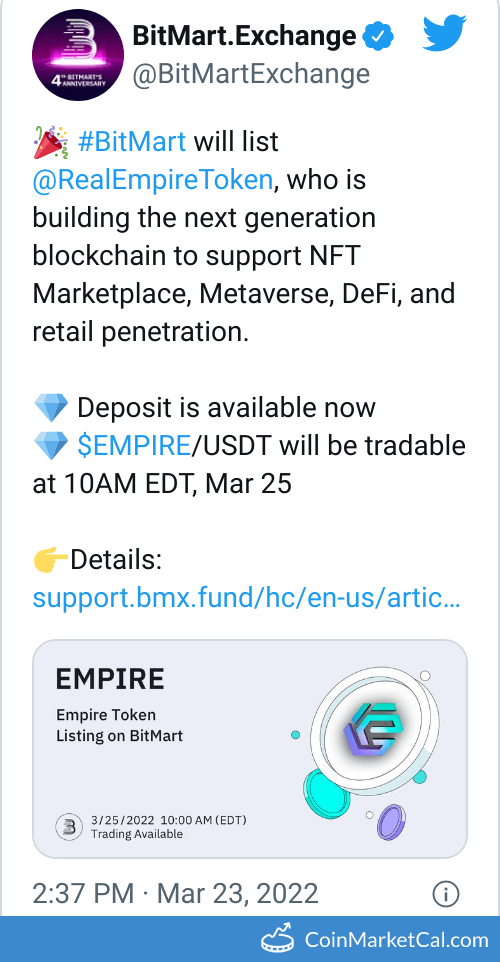 BitMart Listing