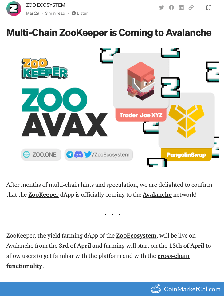 ZOO Launches on AVAX