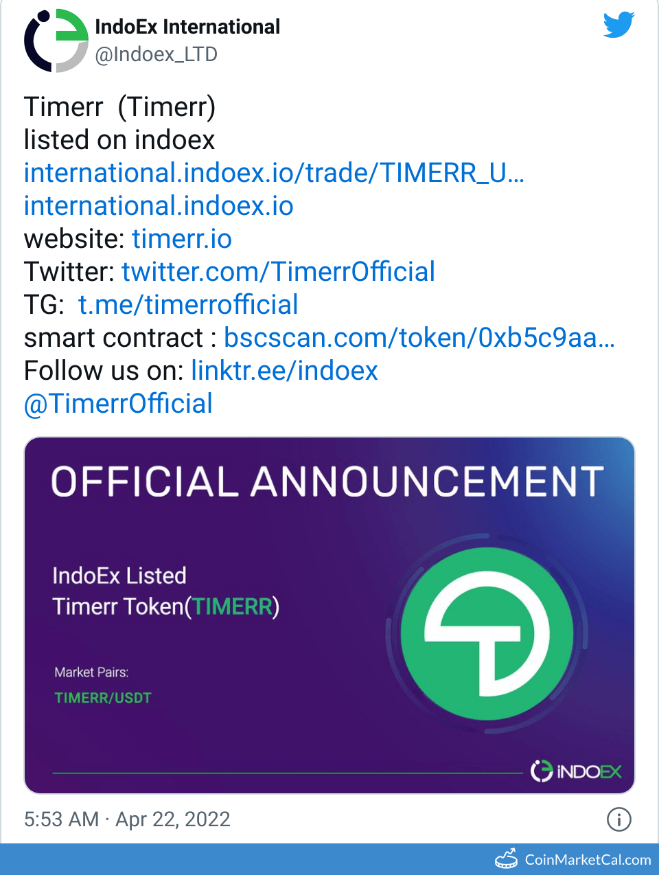 Indoex Listing