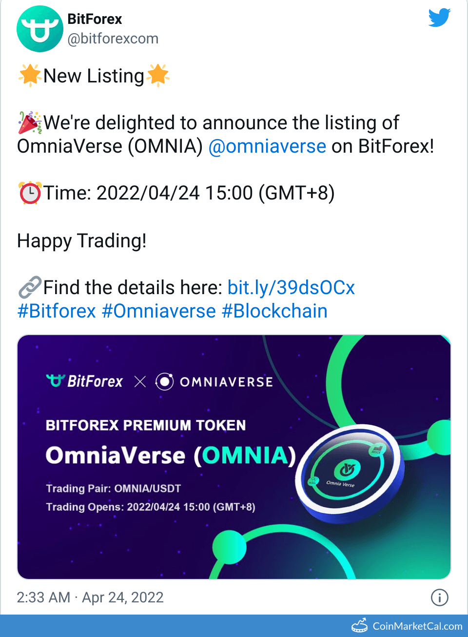 Bitforex Listing