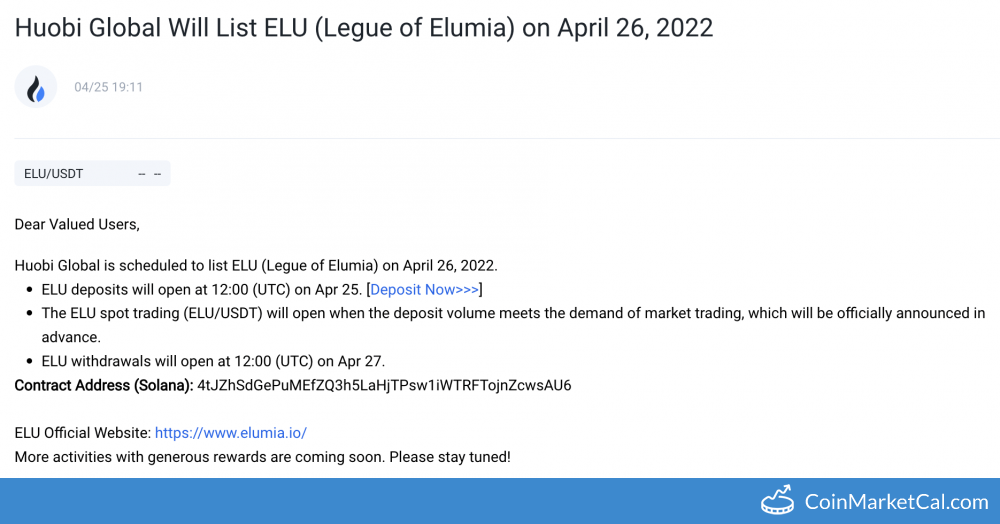 Huobi Global Listing