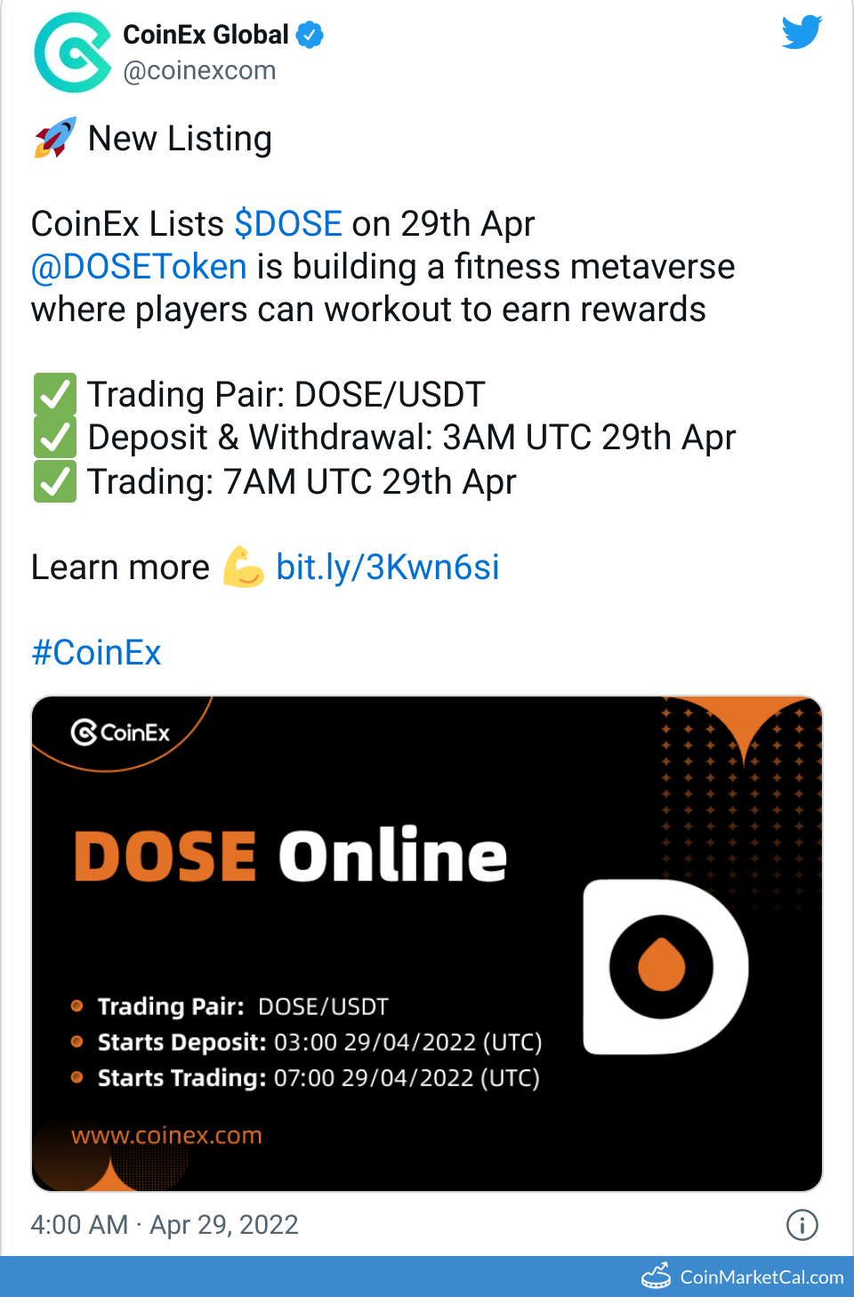CoinEx Listing