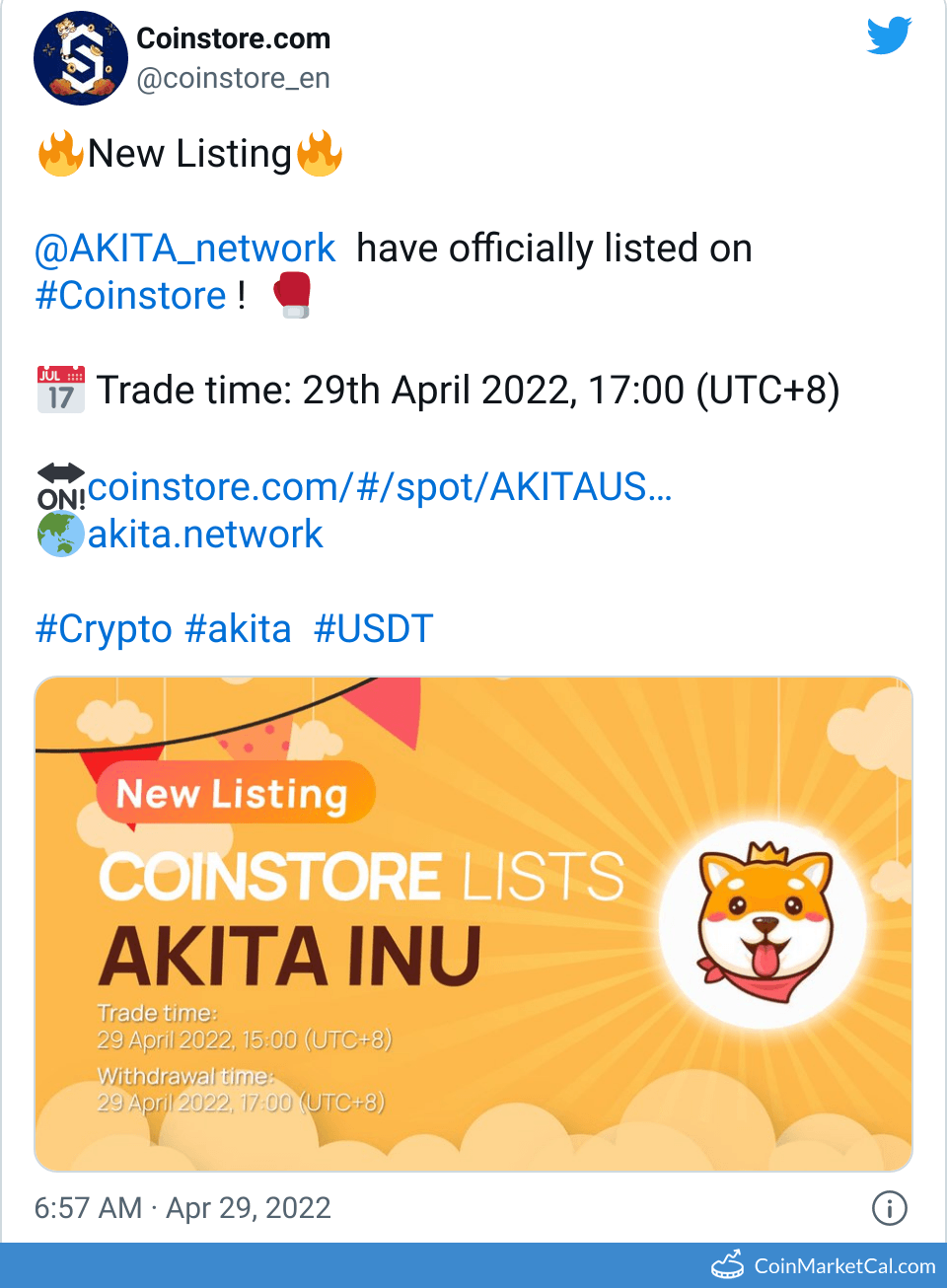 Coinstore Listing