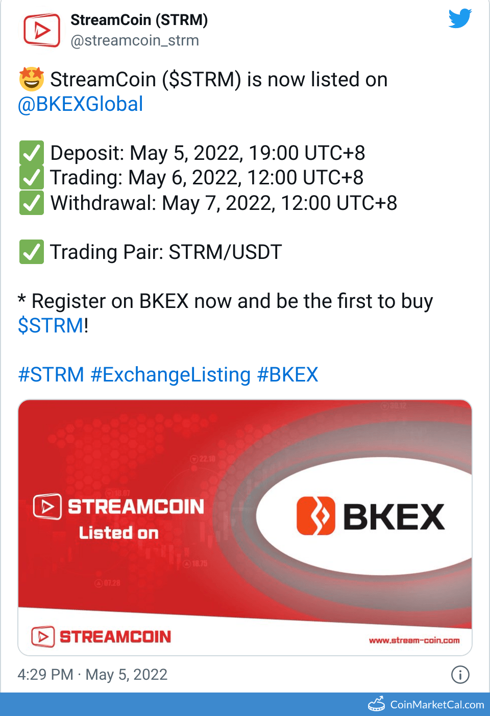BKEX Listing