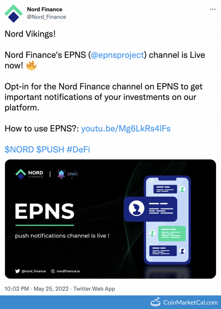 Nord Finance on EPNS