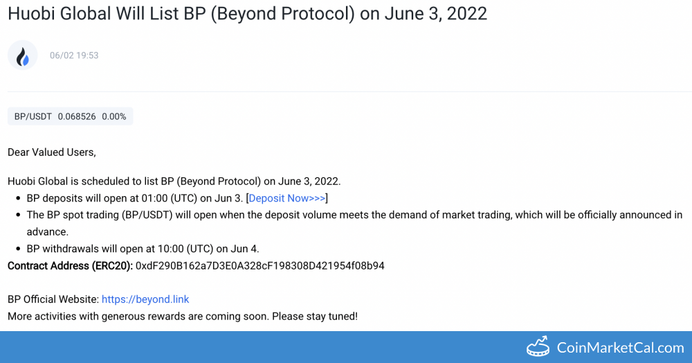 Huobi Global Listing