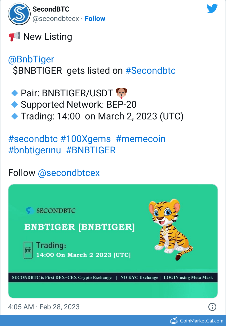 SecondBTC Listing