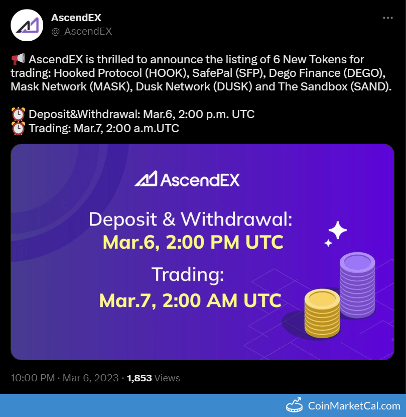 AscendEX (BitMax) Listing