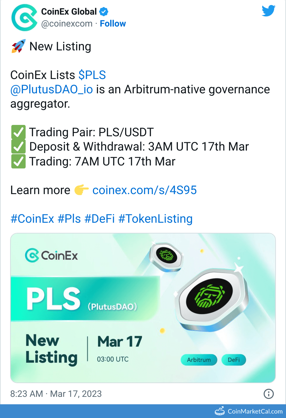 CoinEx Listing