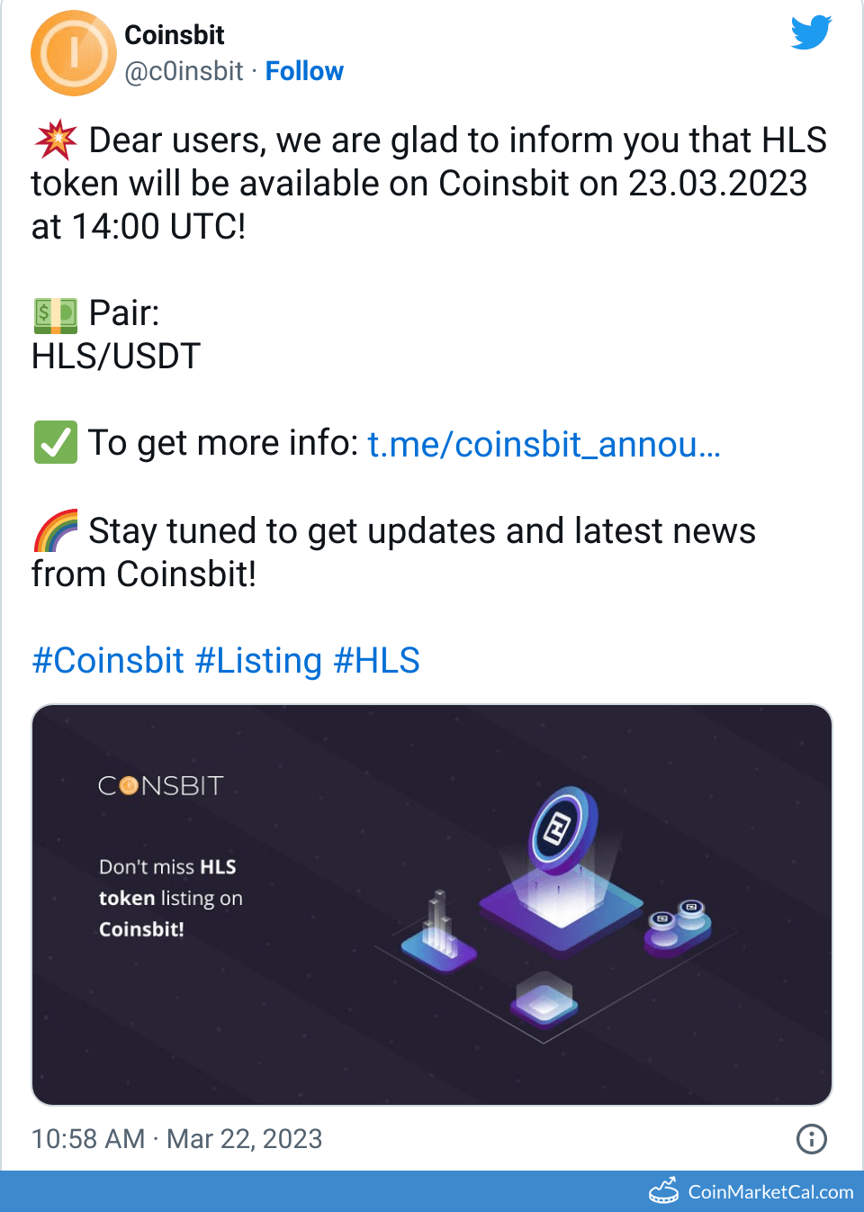Coinsbit Listing