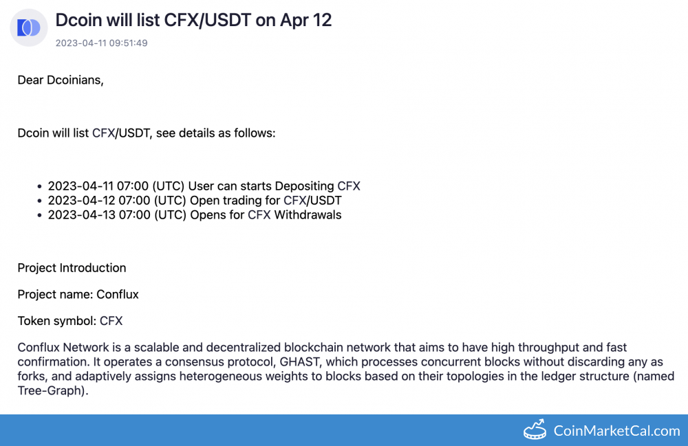 Dcoin Listing