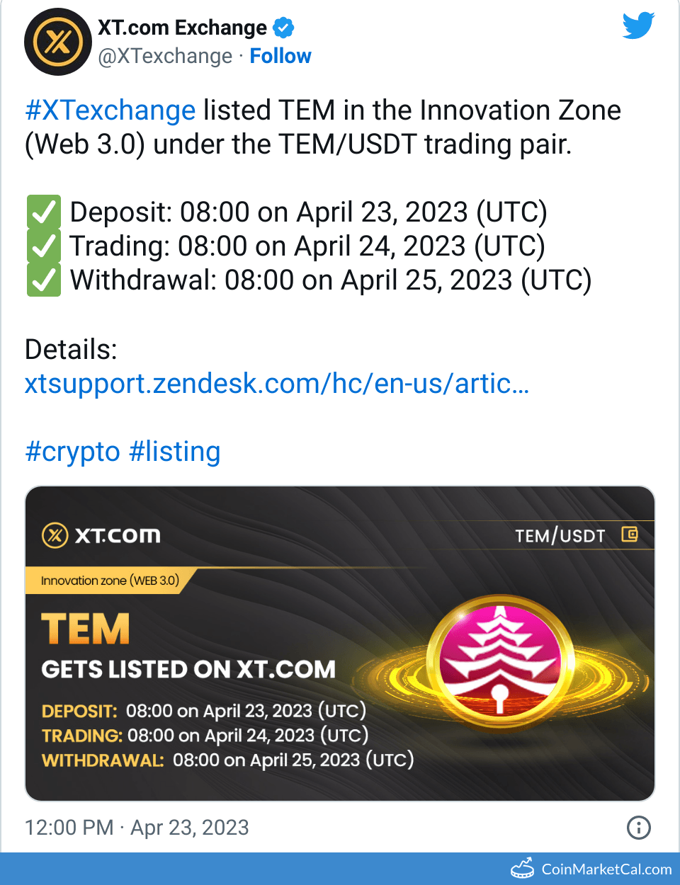XT.COM Listing
