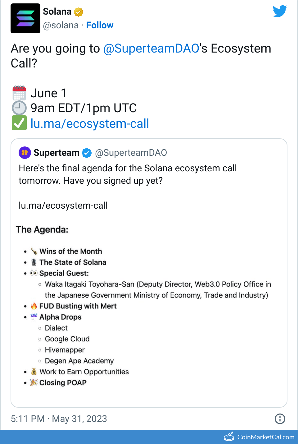 Ecosystem Call