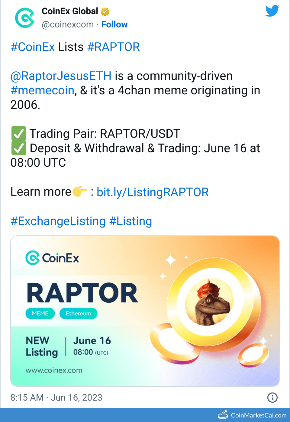 CoinEx Listing