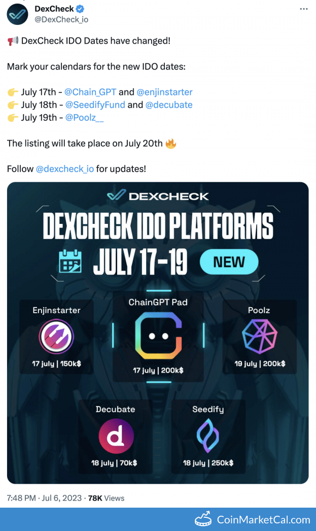 DexCheck IDO on Poolz