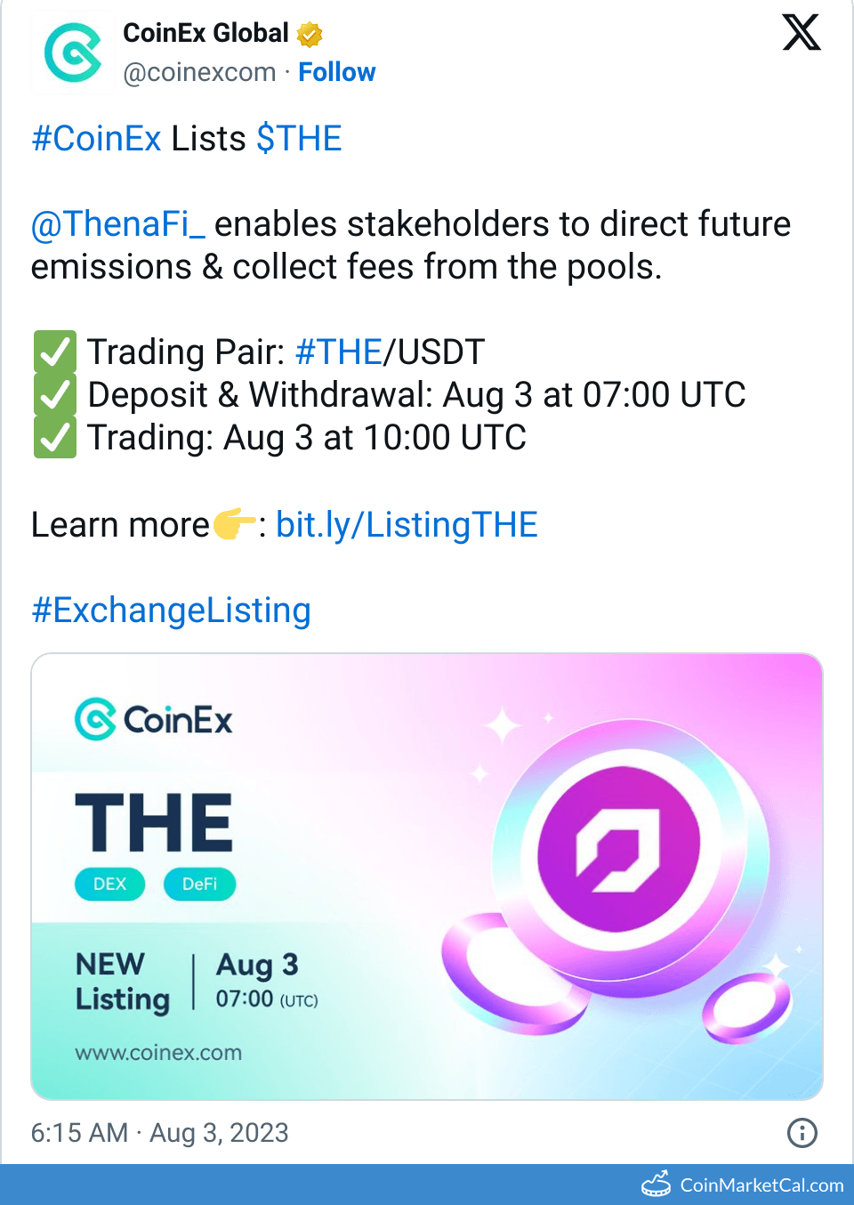 CoinEx Listing