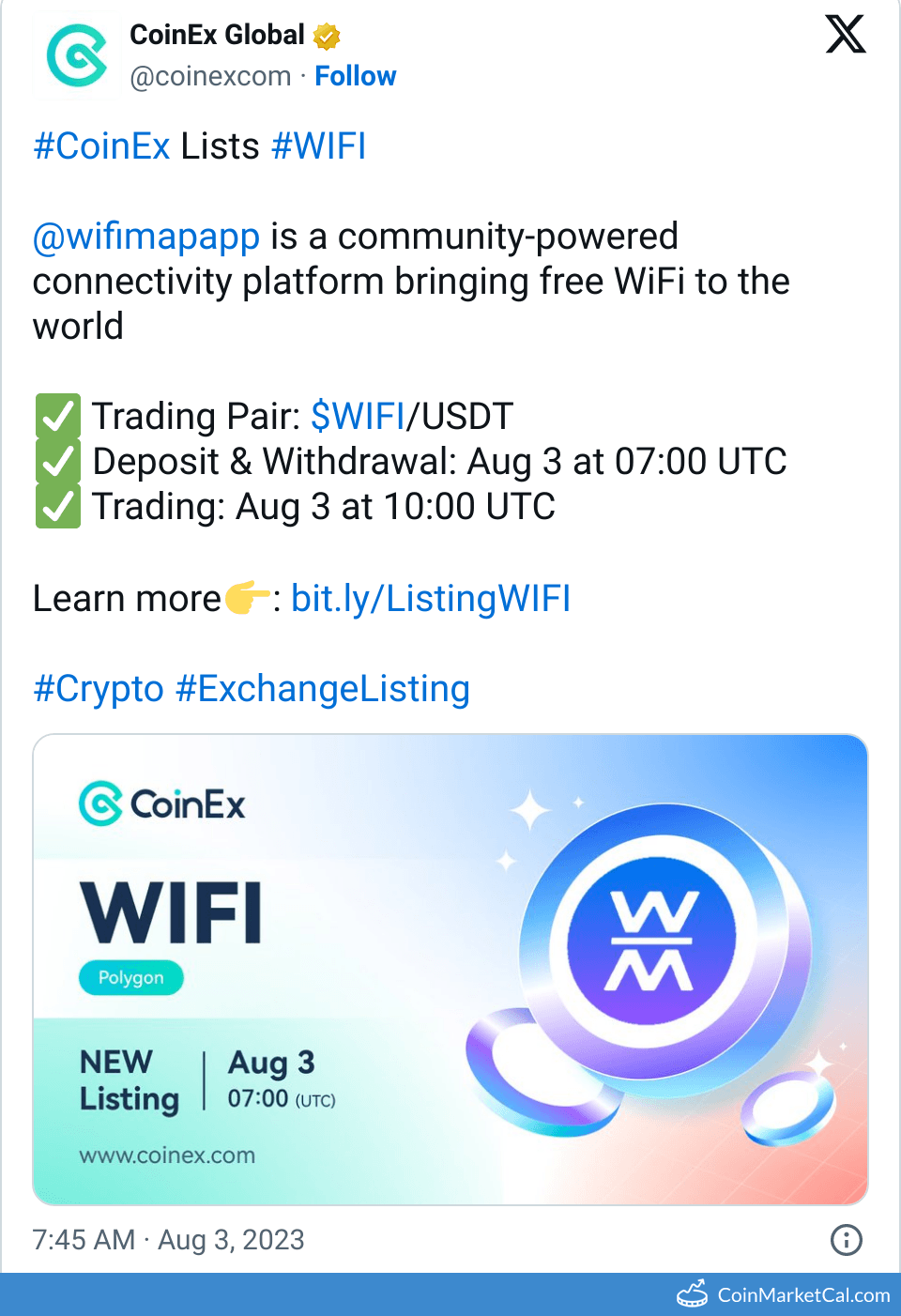 CoinEx Listing