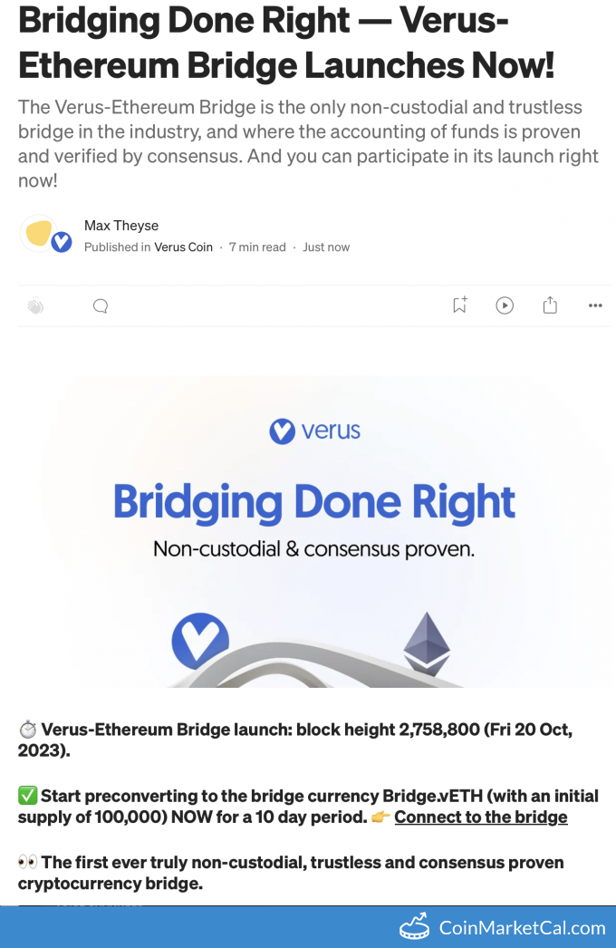 Verus-Ethereum Bridge