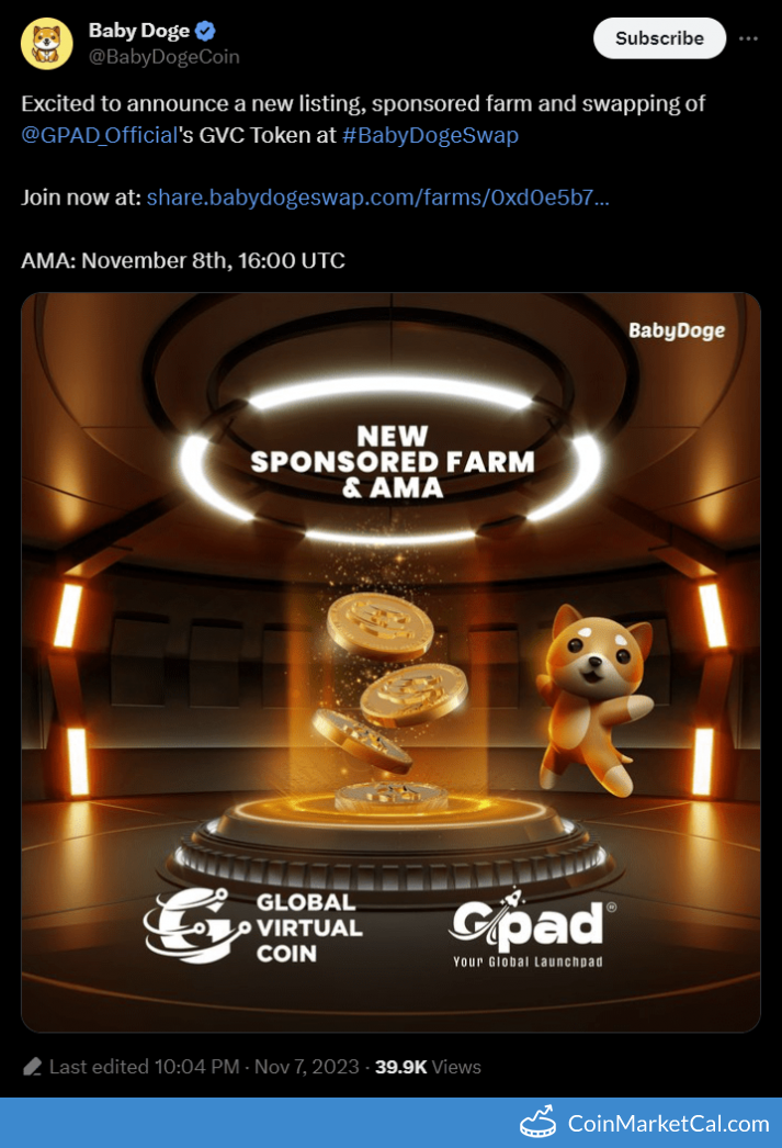 BabyDogeSwap Listing
