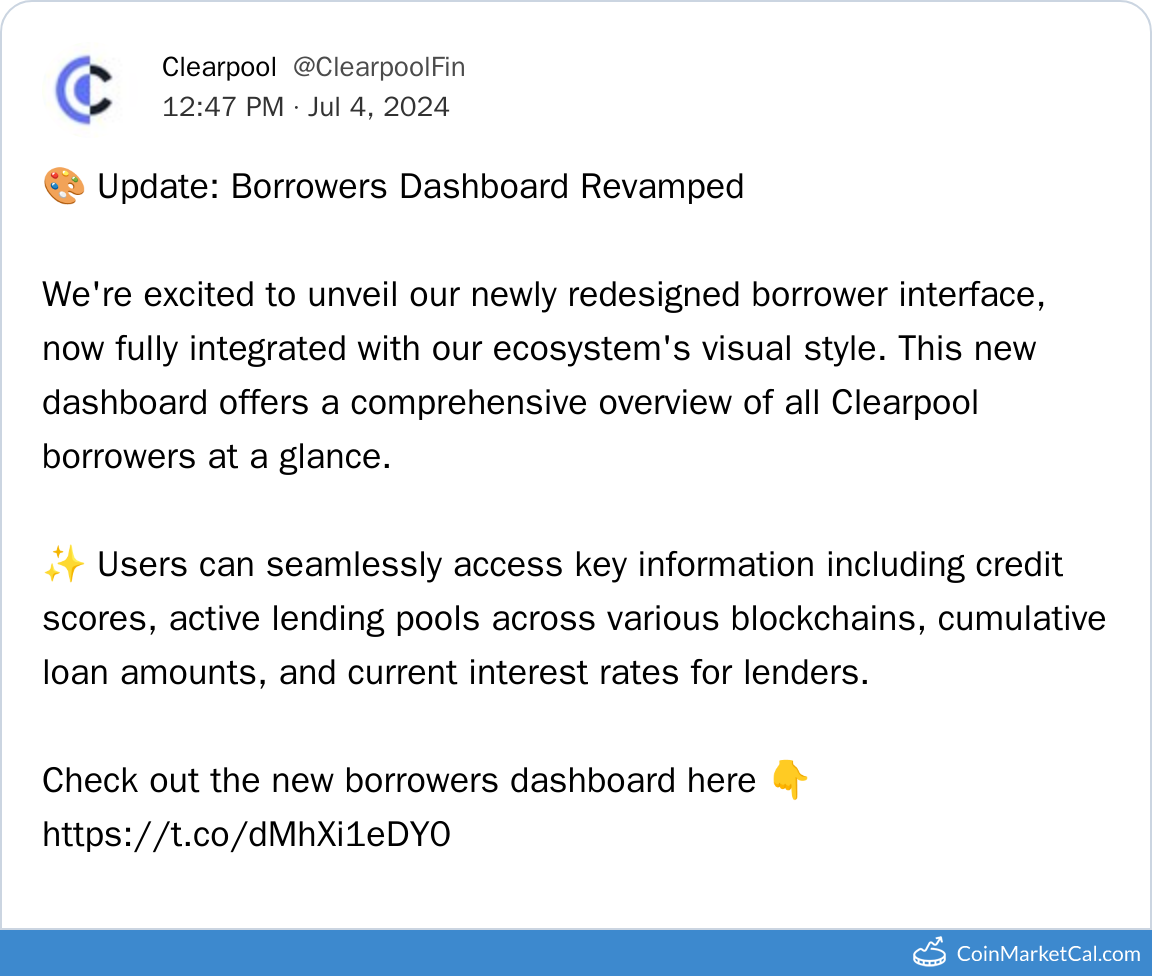 Borrower Dashboard Revamp