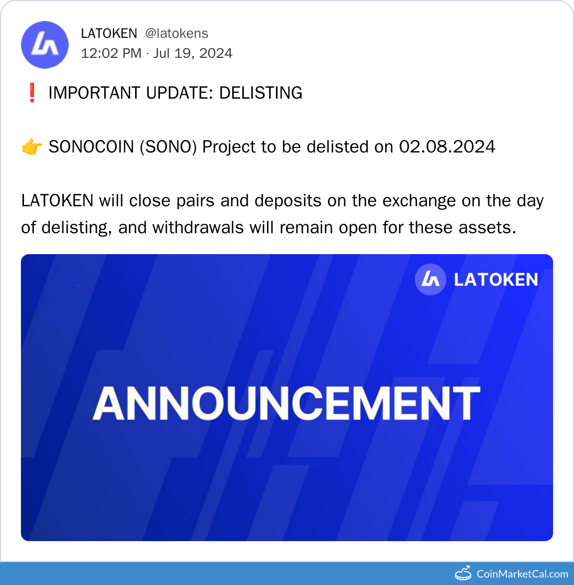 LATOKEN Delisting
