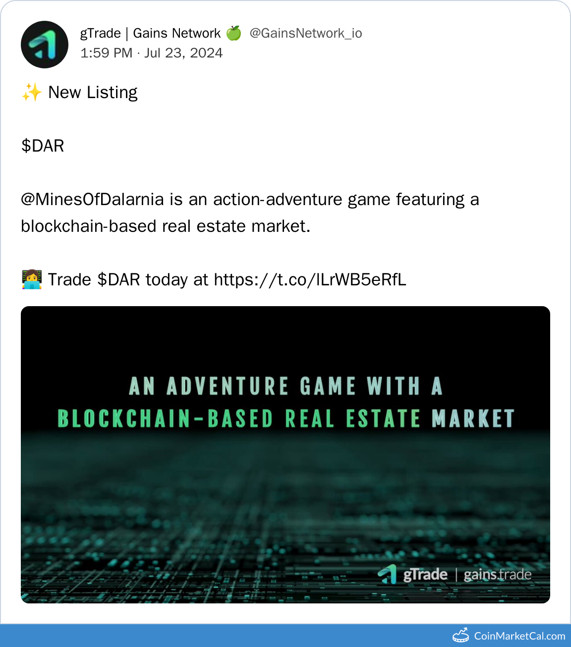 Gains Network Listing