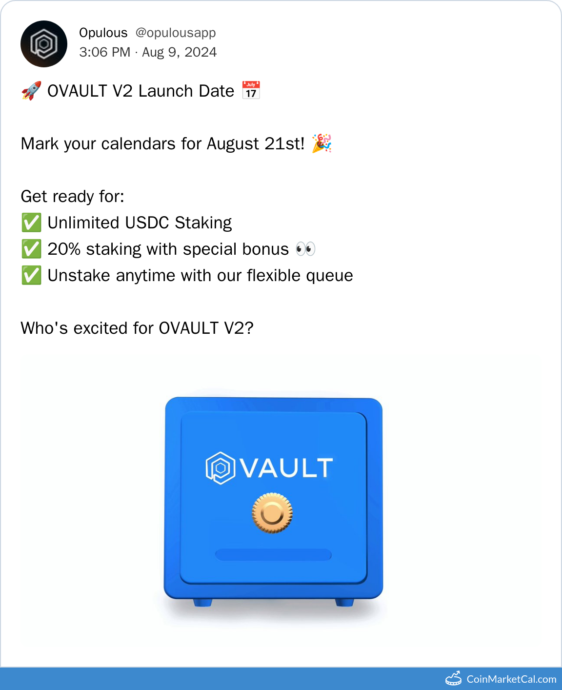 OVAULT V2 Launch