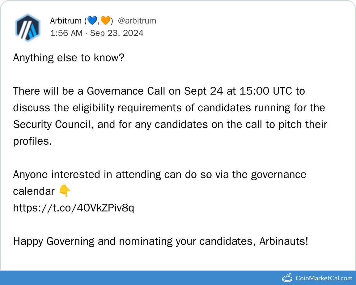 Governance Call