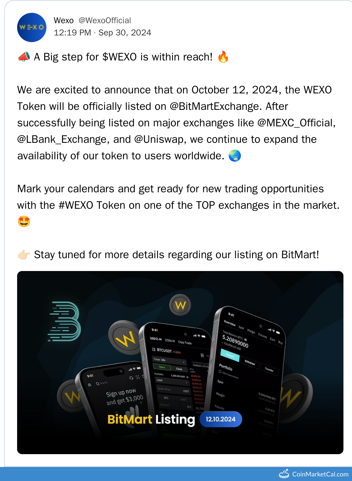 BitMart Listing