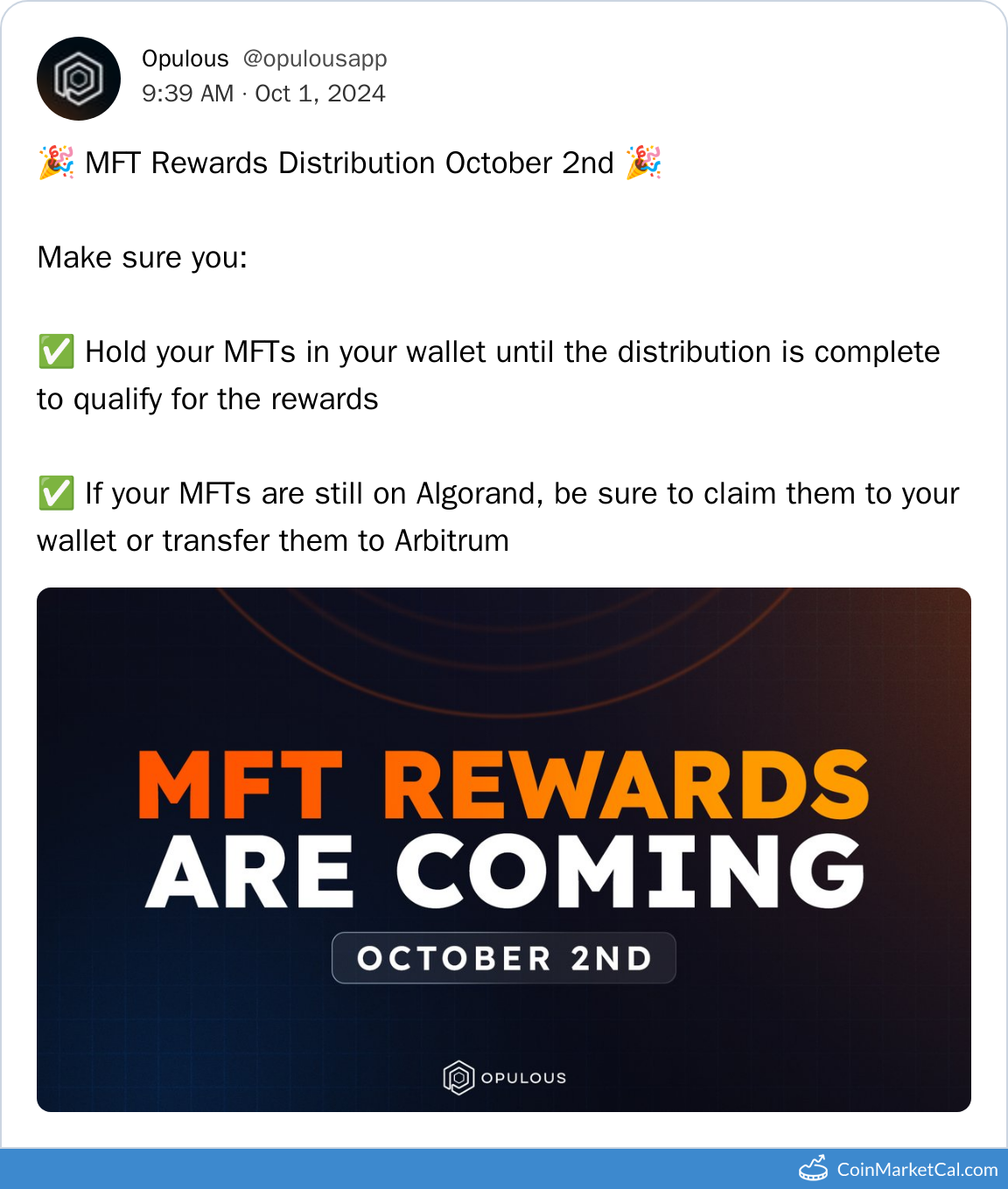 MFT Rewards Distribution