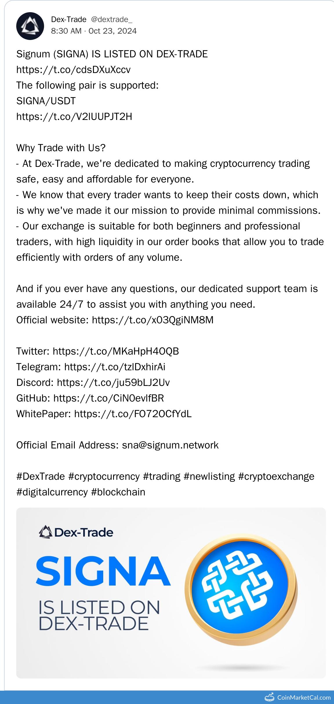 Dex-Trade Listing