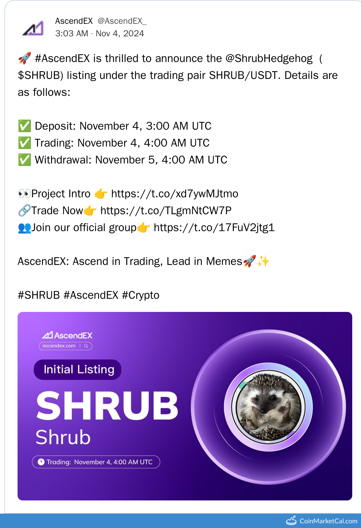 AscendEX Listing