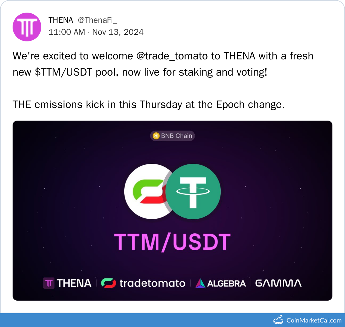 TTM/USDT Pool on Thena