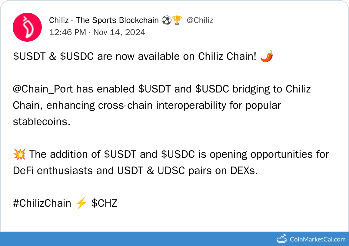 USDT & USDC on Chiliz