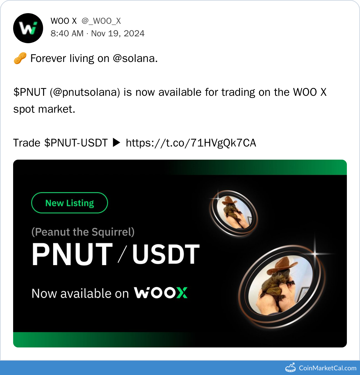 WOO X Listing