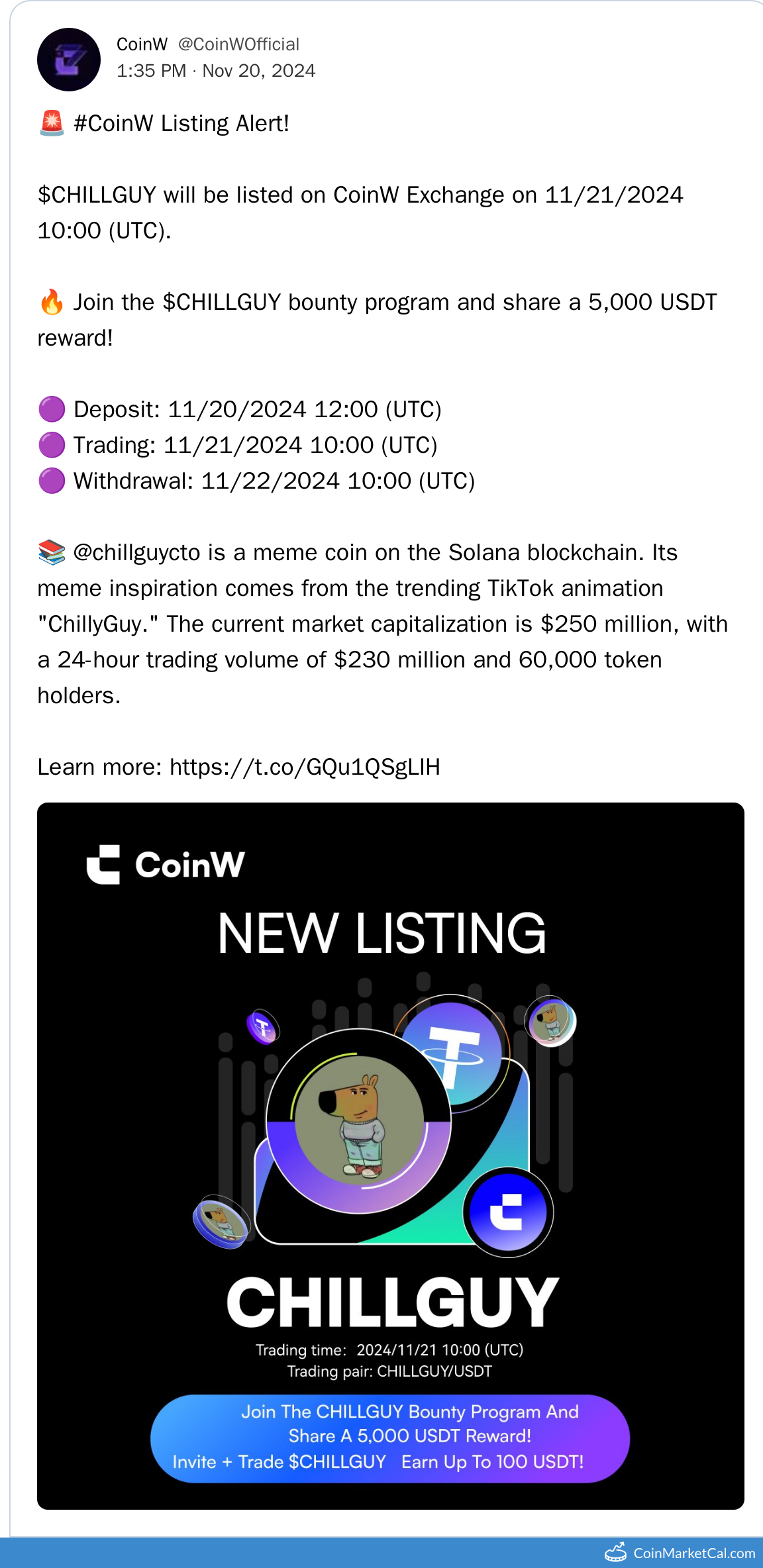 CoinW Listing