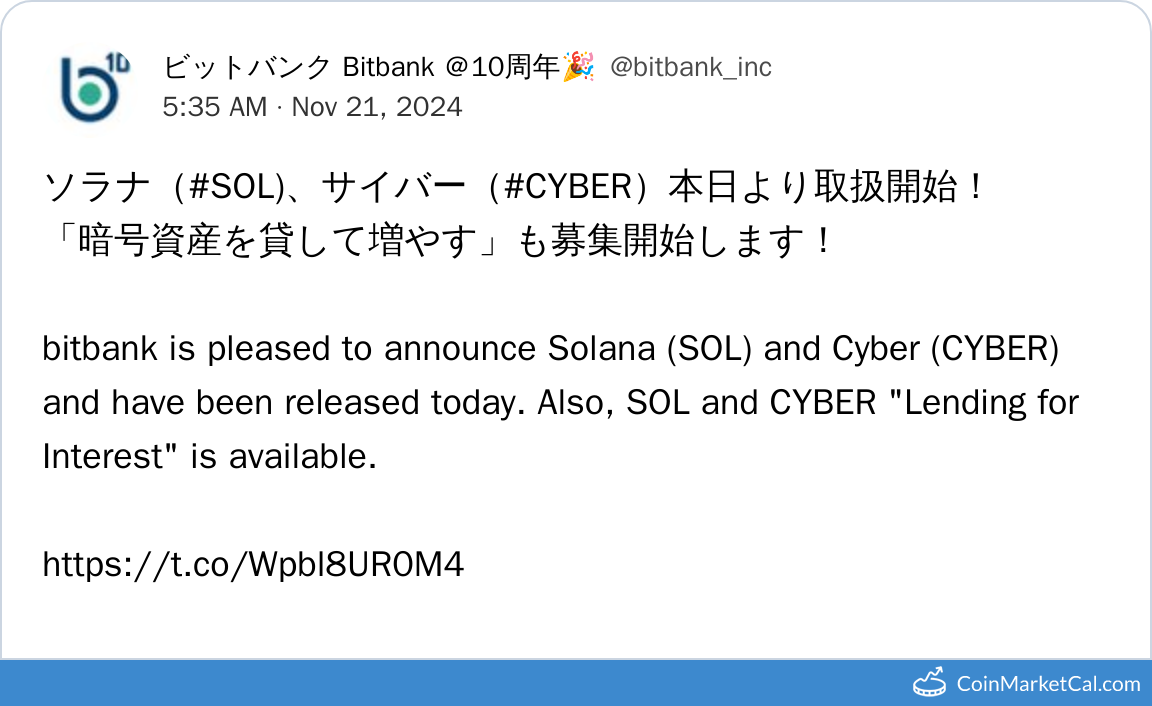 Bitbank Listing