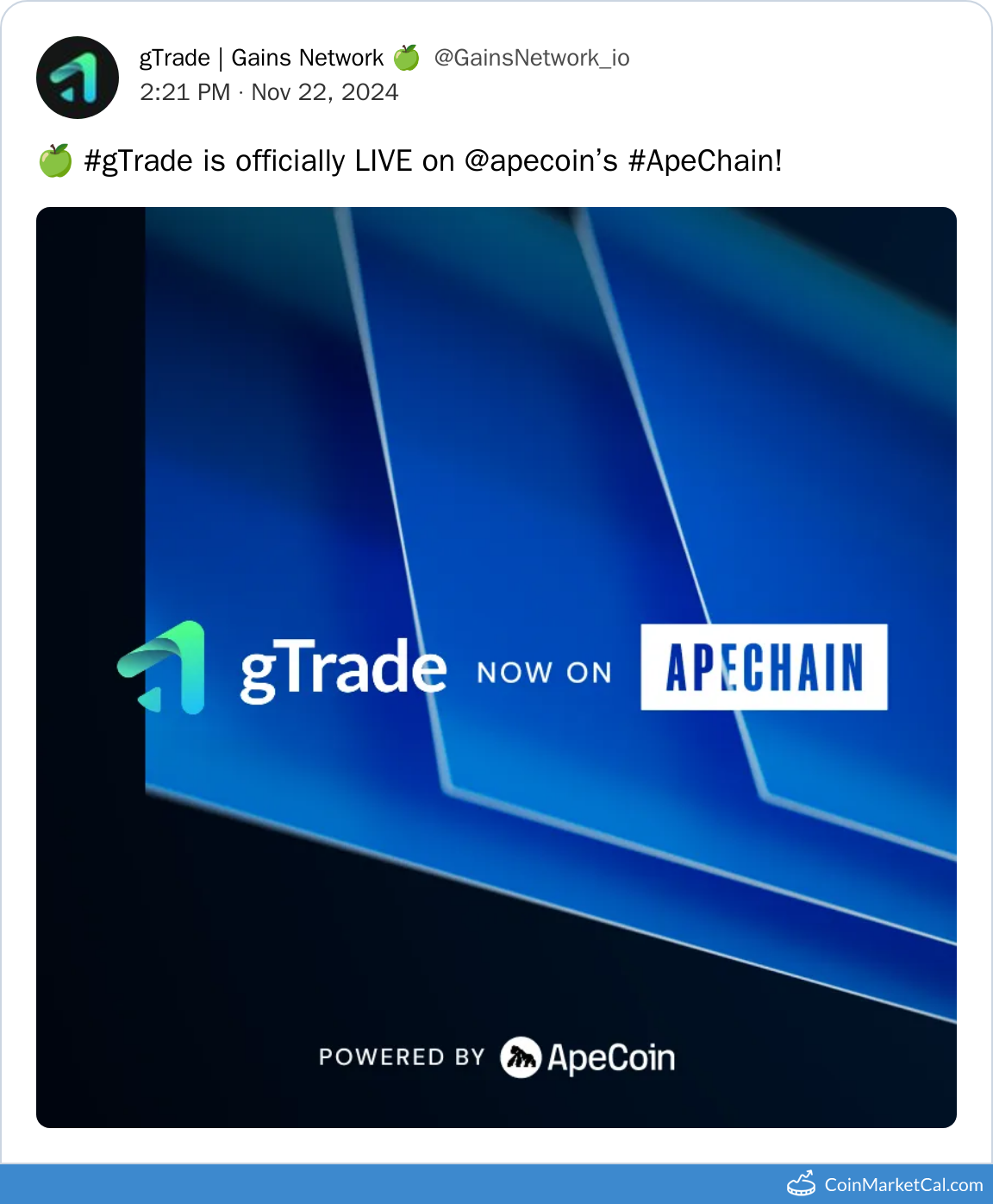 GTrade on ApeChain