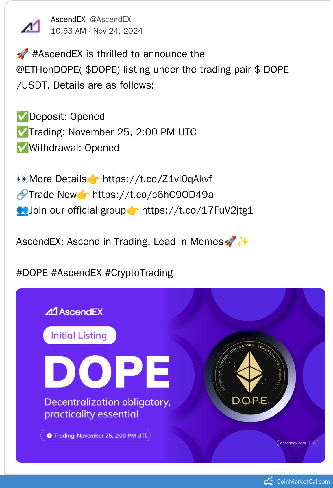 AscendEX Listing