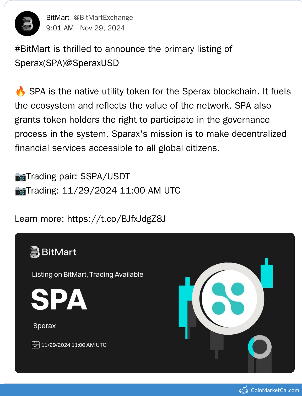 BitMart Listing
