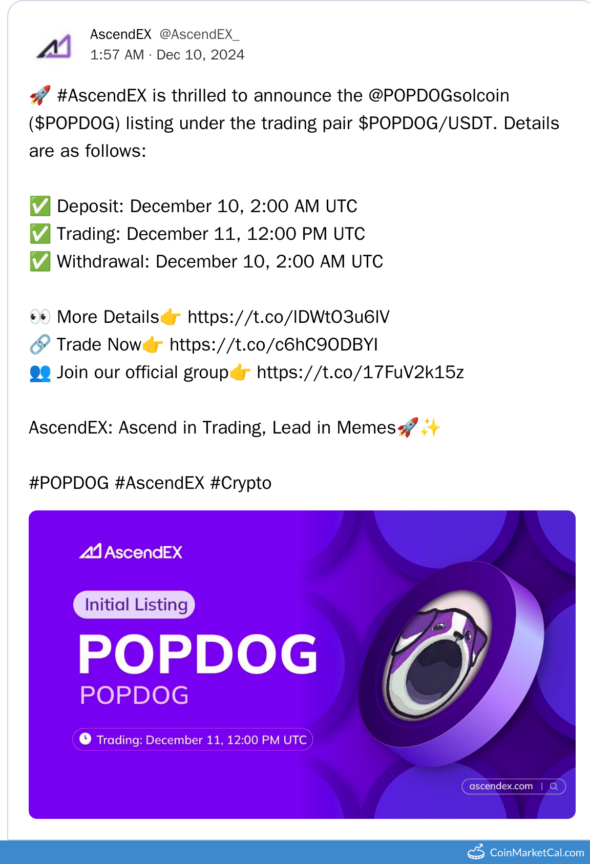 AscendEX Listing