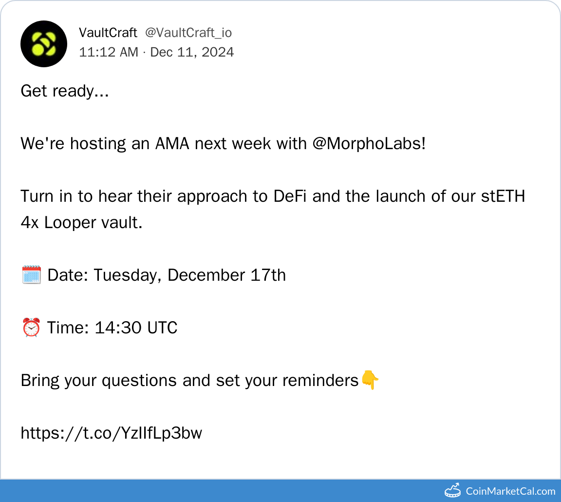 Morpho & VaultCraft AMA