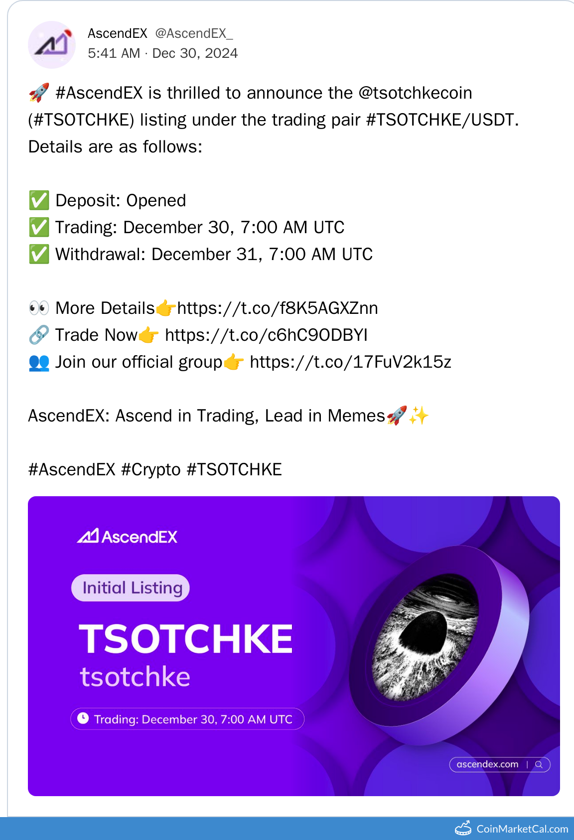 AscendEX Listing