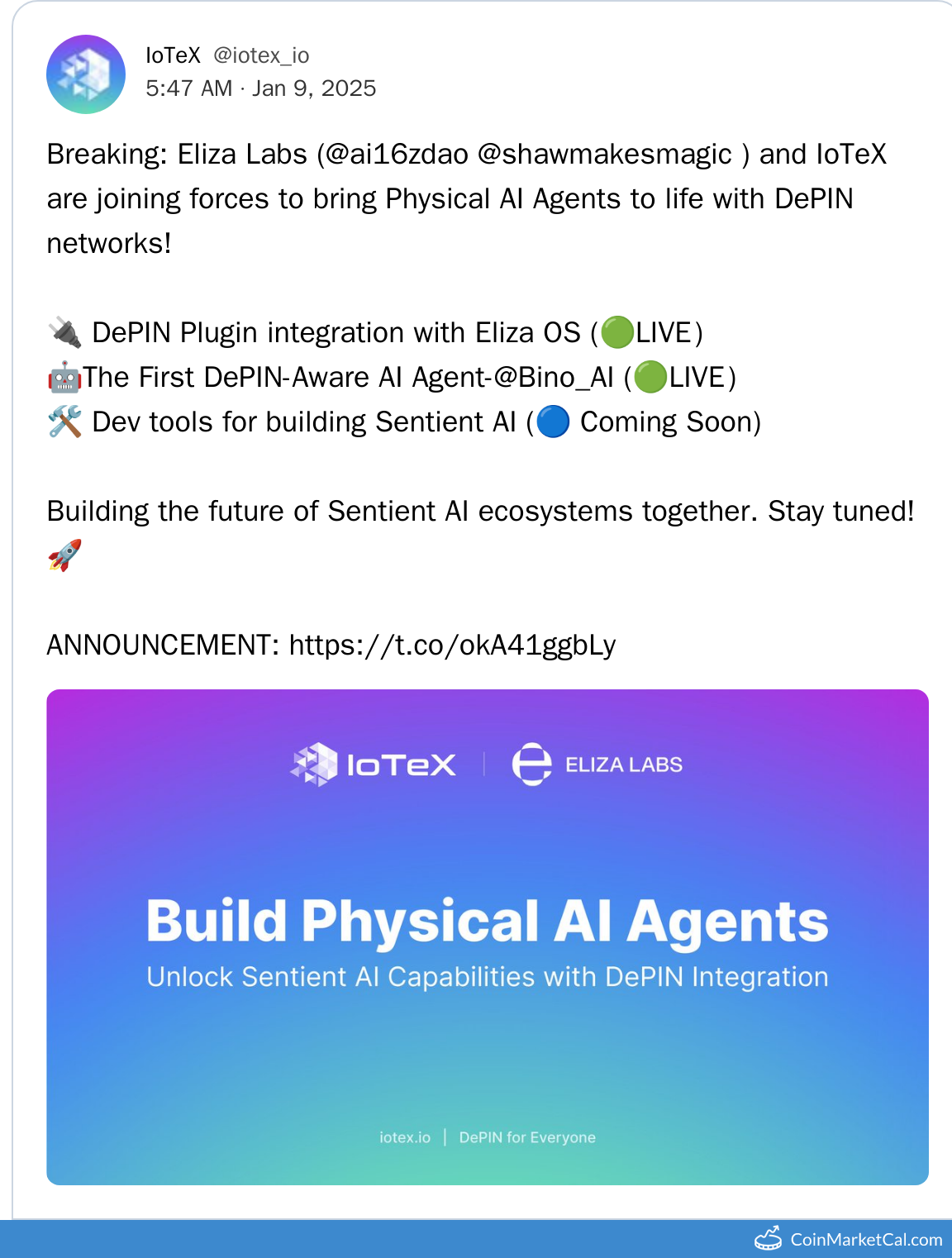 Eliza Labs Partnership