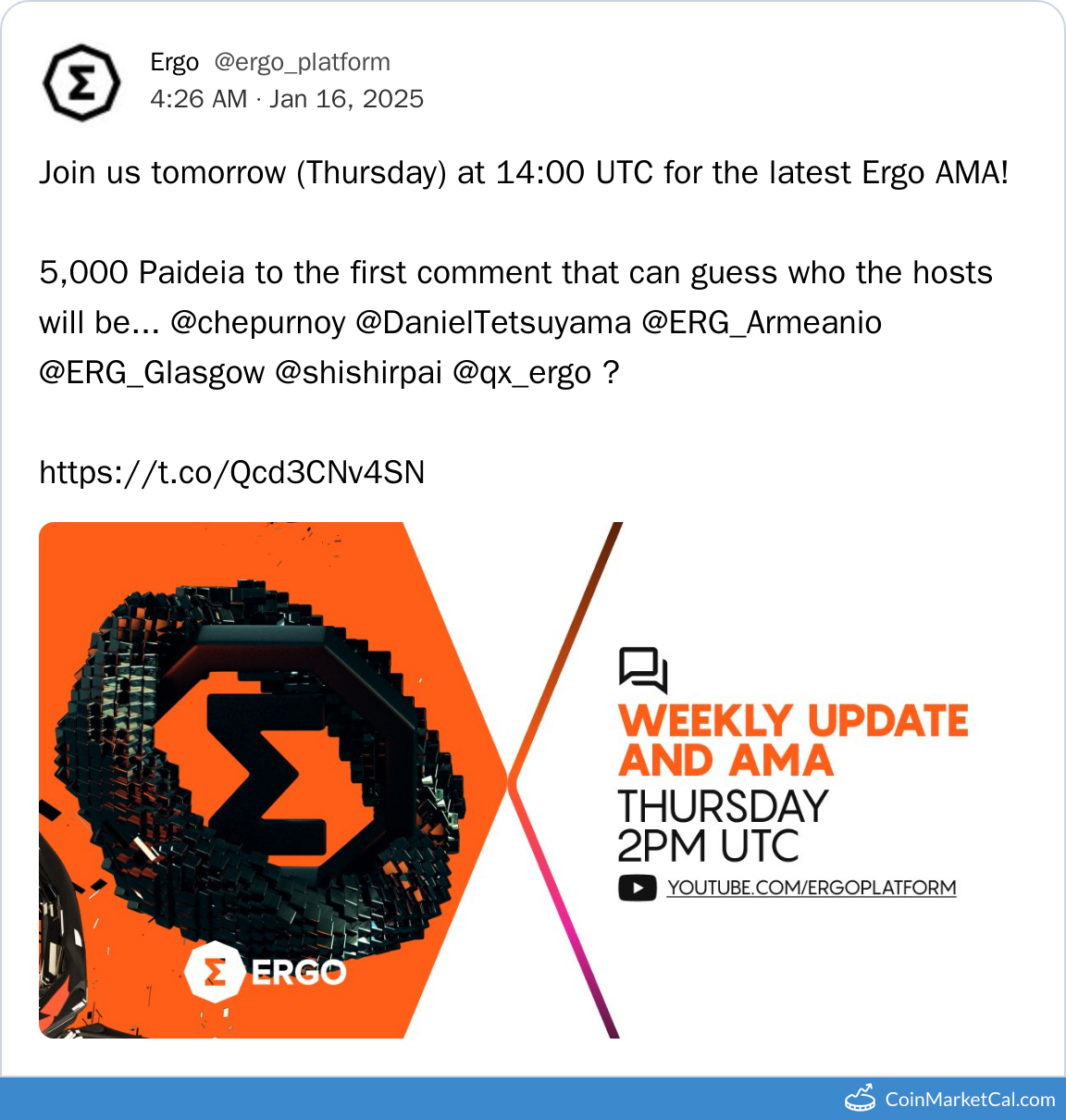 Weekly Update and AMA
